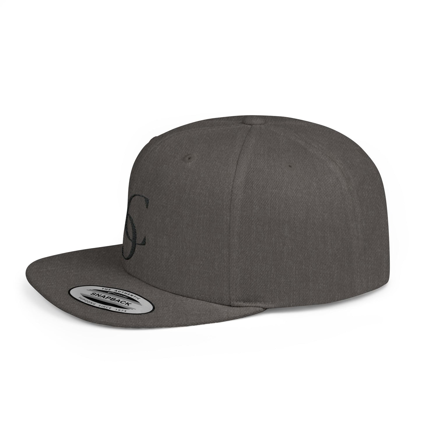 (hats) Confident Clothing Flat Bill Snapback (big logo black cc)