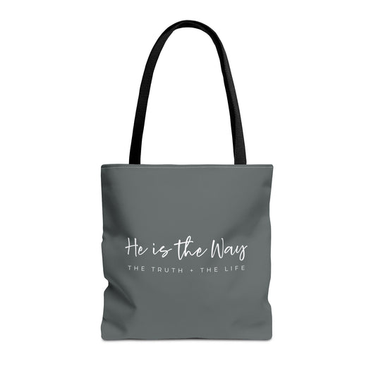 (tote bags) He is the Way the Truth the Life (grey)