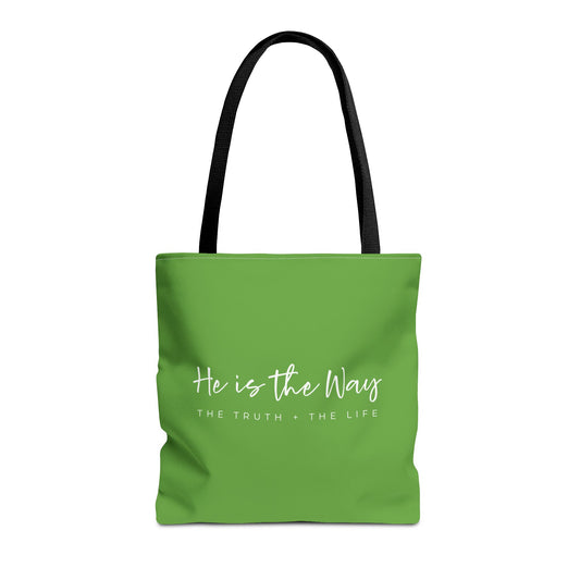 (tote bags) He is the Way the Truth the Life (kiwi green)