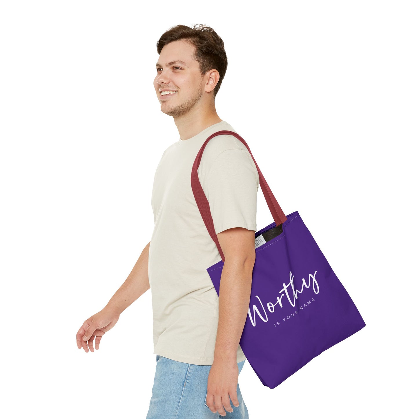 (tote bags) Worthy is Your Name  purple)