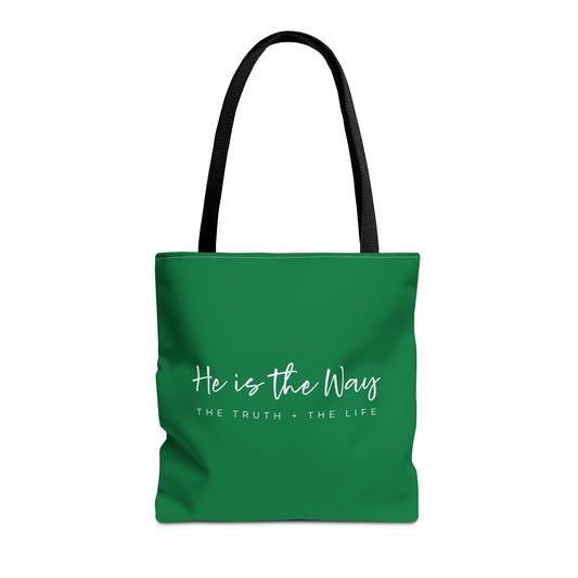 (tote bags) He is the Way the Truth the Life (green)