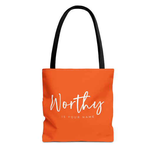 (tote bags) Worthy is Your Name (orange)