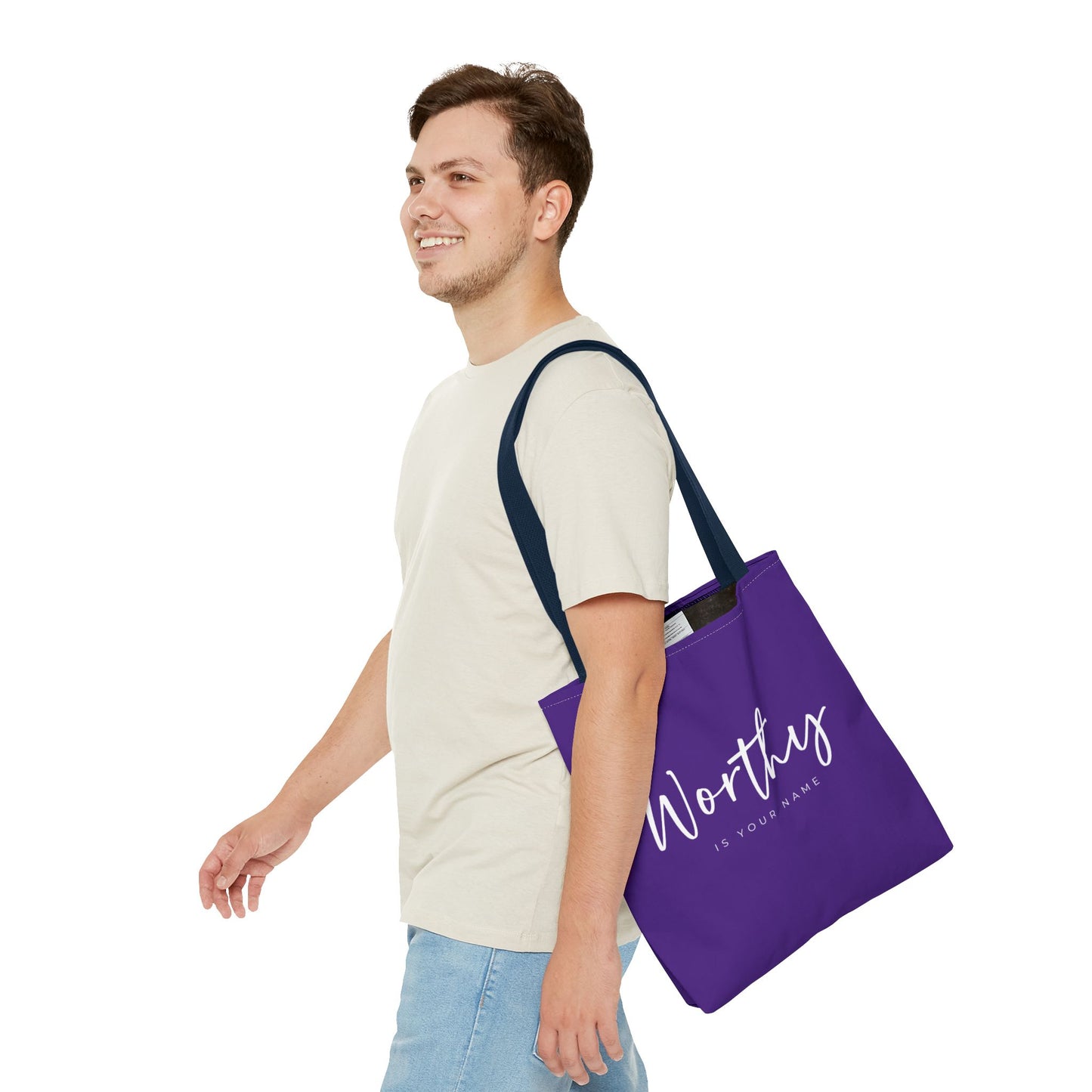 (tote bags) Worthy is Your Name  purple)