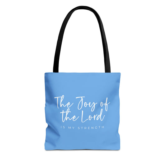 (tote bags) The Joy of the Lord is my Strength (light blue)