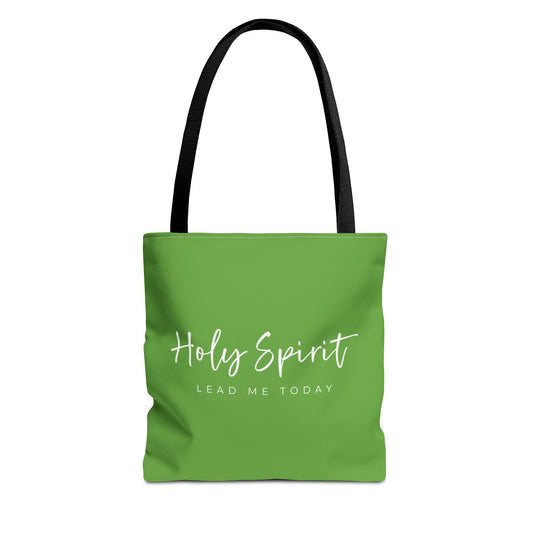 (tote bags) Holy Spirit Lead Me Today (kiwi green)