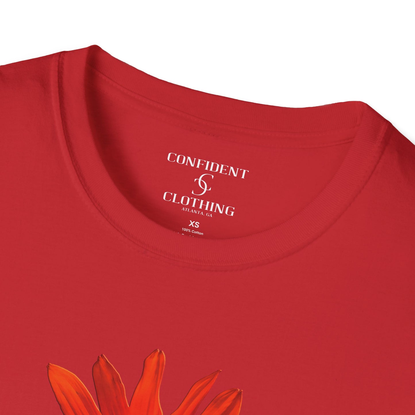 (artistic t-shirt) 3D flower (red)