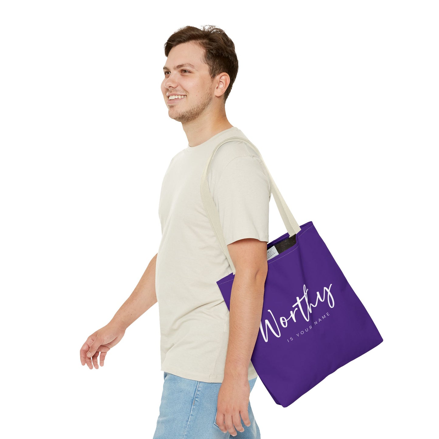 (tote bags) Worthy is Your Name  purple)