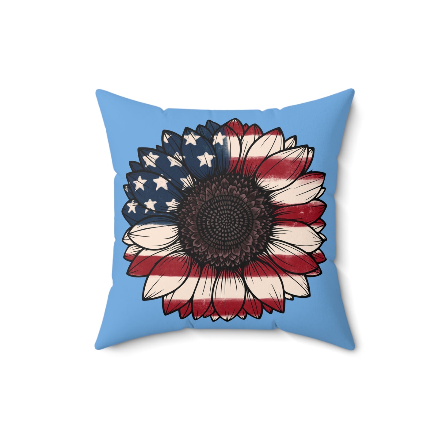 (pillow) USA Sunflower Spun Polyester Square Pillow