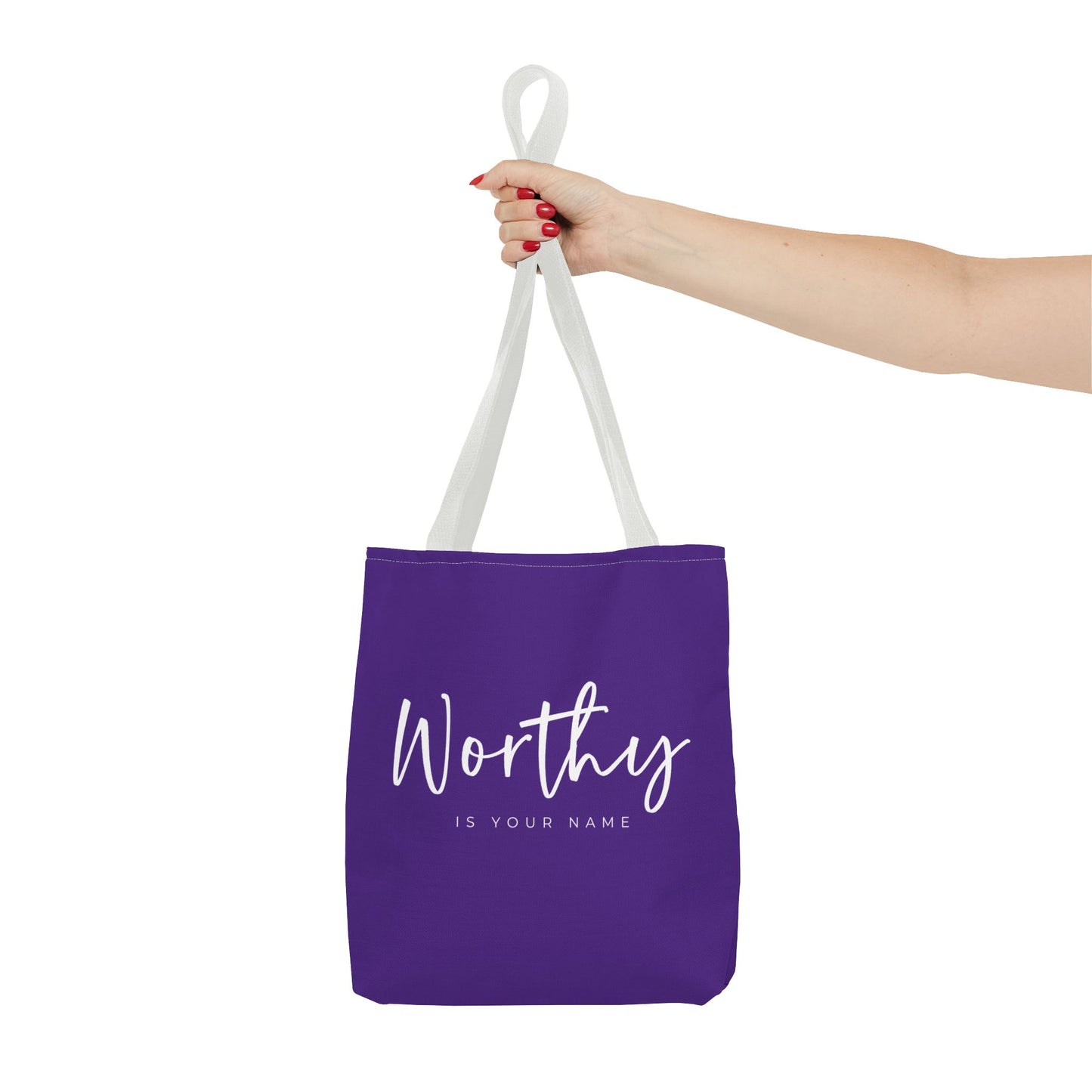 (tote bags) Worthy is Your Name  purple)