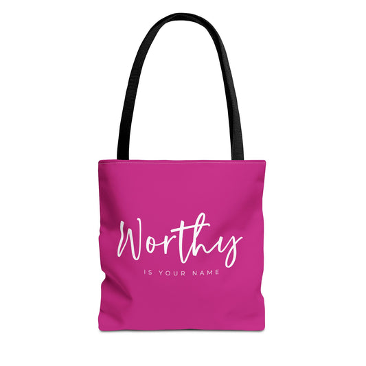 (tote bags) Worthy is Your Name (pink)