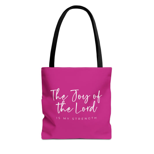 (tote bags) The Joy of the Lord is my Strength (pink)