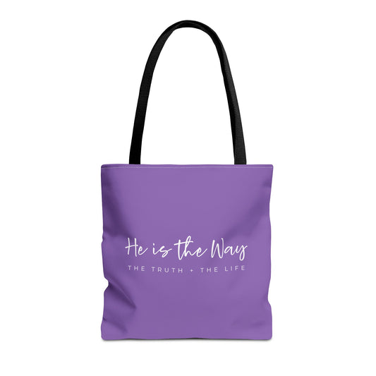 (tote bags) He is the Way the Truth the Life (light purple)