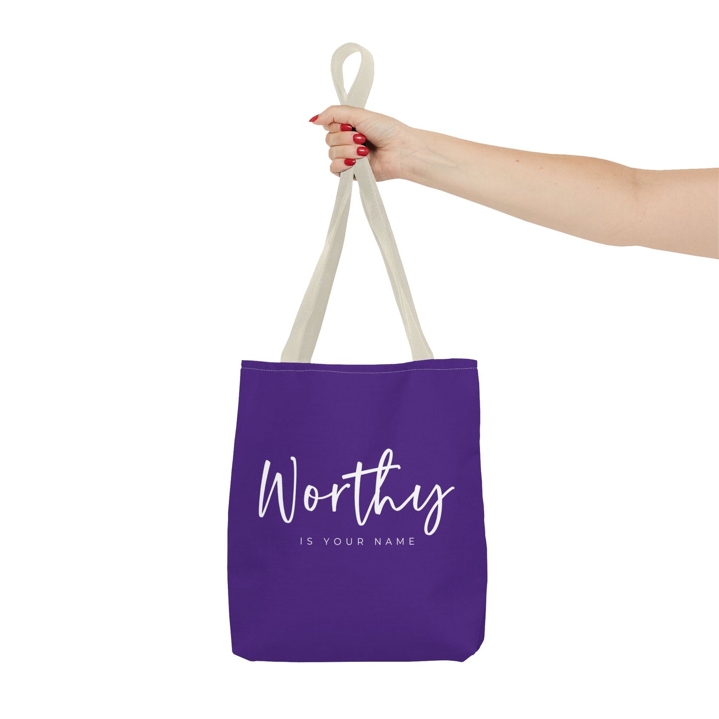 (tote bags) Worthy is Your Name  purple)