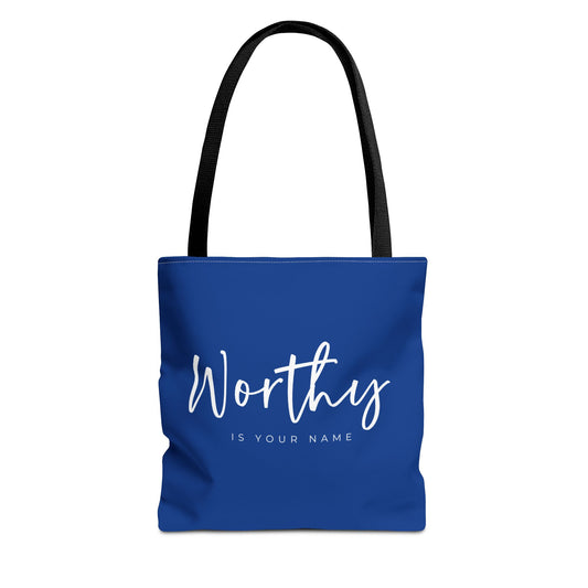 (tote bags) Worthy is Your Name (blue)