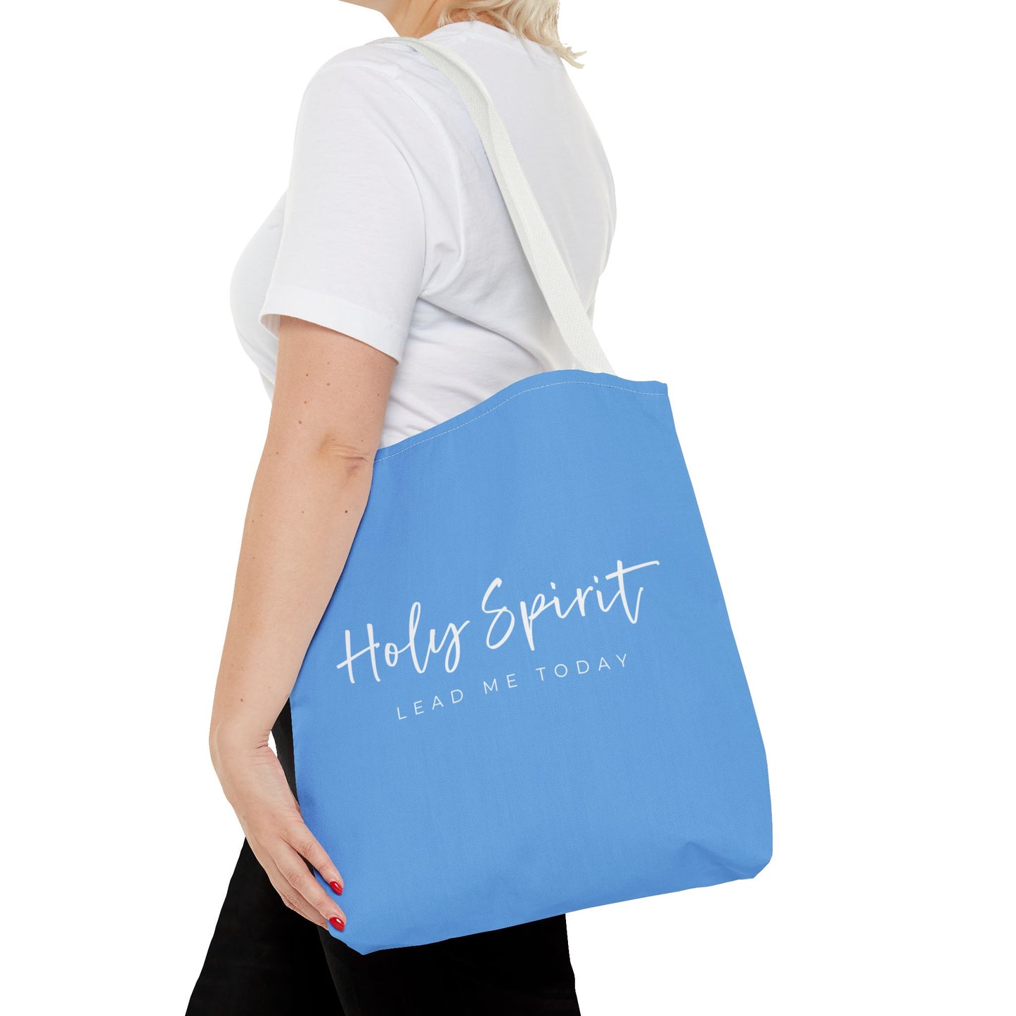 (tote bags) Holy Spirit Lead Me Today (light blue)