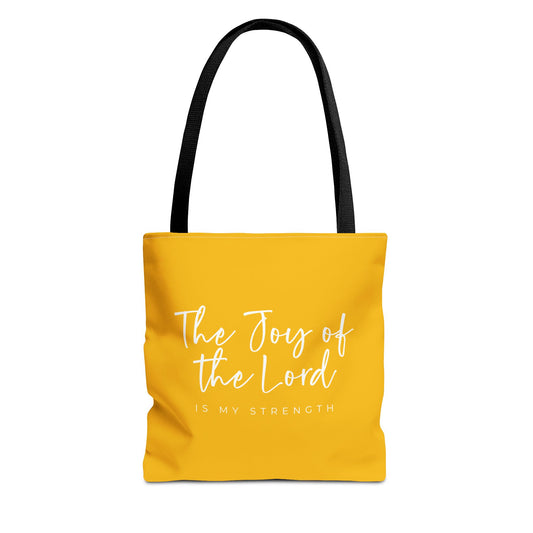 The Joy of the Lord is my Strength Tote Bag (yellow)