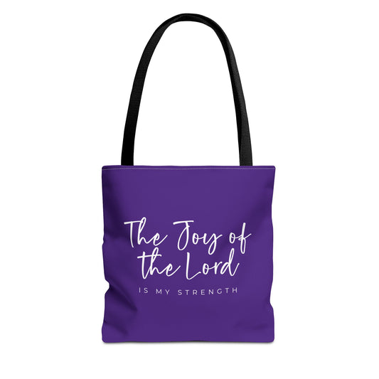 (tote bags) The Joy of the Lord is my Strength (purple)