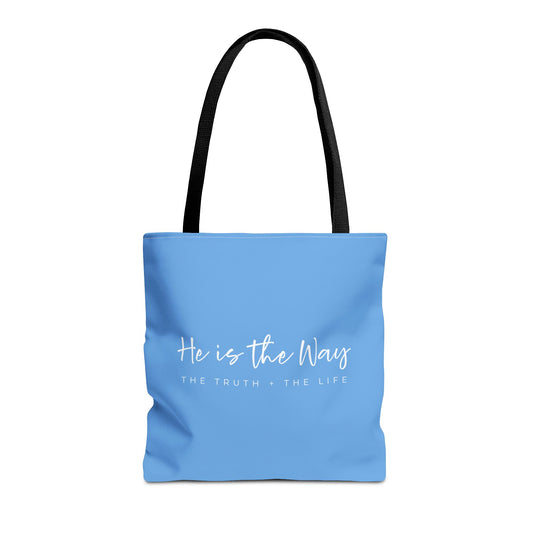 (tote bags) He is the Way the Truth the Life (light blue)