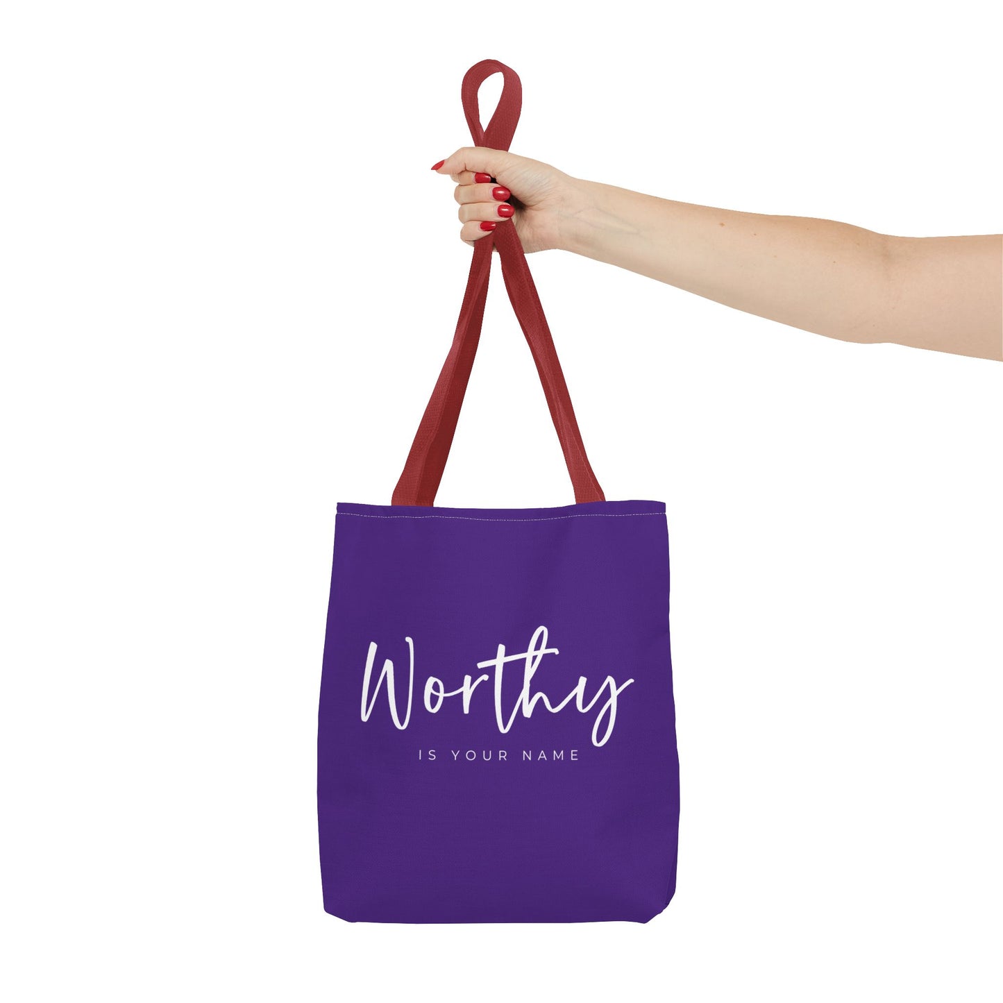 (tote bags) Worthy is Your Name  purple)