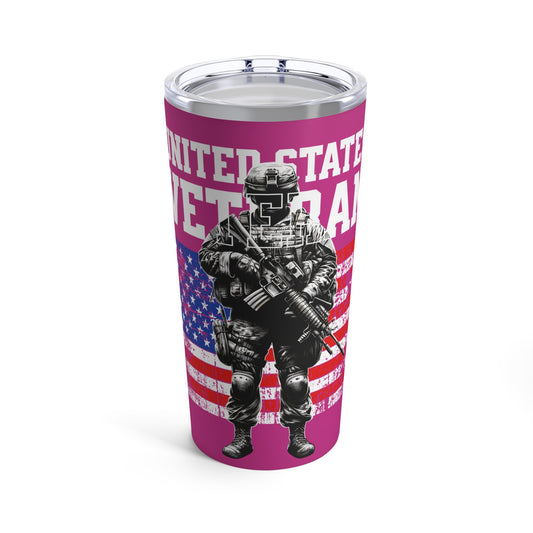 United States Veteran Tumbler 20oz (pink)