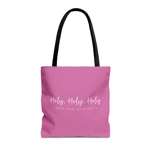 (tote bags) Holy Holy Holy Lord God Almighty (light pink)