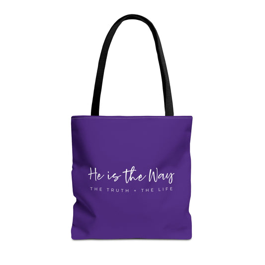 (tote bags) He is the Way the Truth the Life (purple)