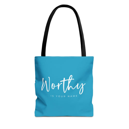 (tote bags) Worthy is Your Name (turquois)