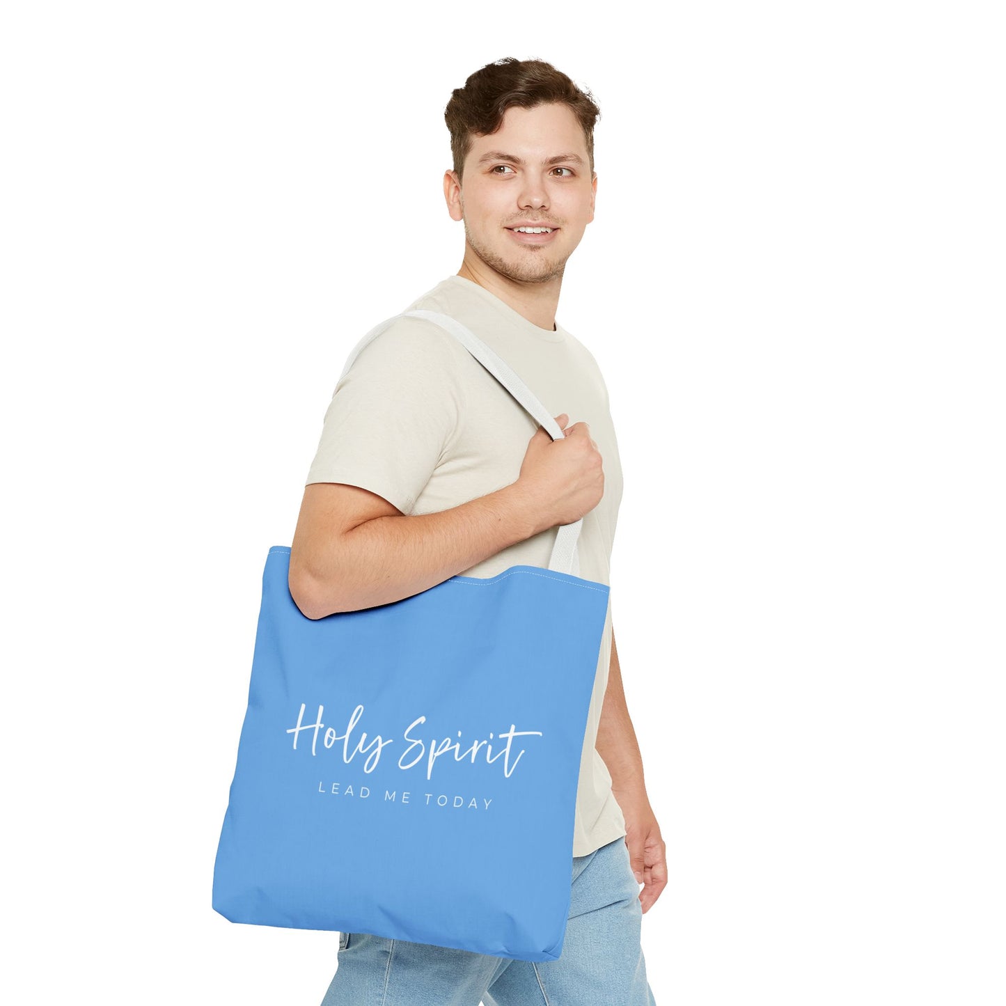 (tote bags) Holy Spirit Lead Me Today (light blue)