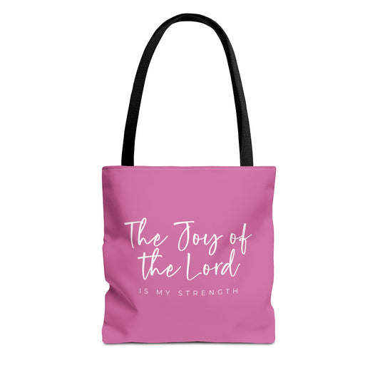 (tote bags) The Joy of the Lord is my Strength (light pink)