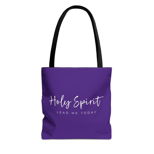 (tote bags) Holy Spirit Lead Me Today (purple)