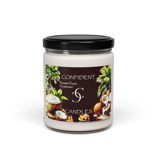 (candles) Confident Candles, "Coconut Cream + Cardamom", Scented Soy Candle, 9oz