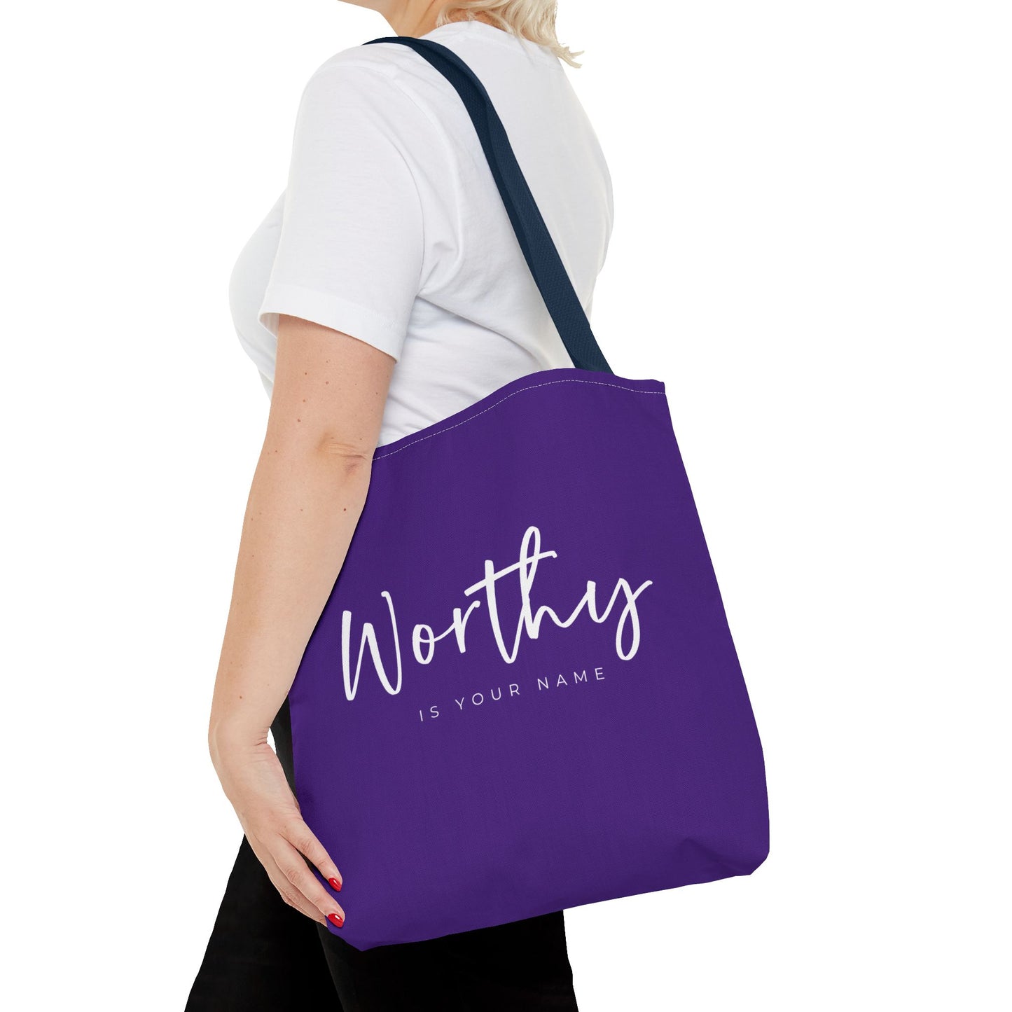 (tote bags) Worthy is Your Name  purple)