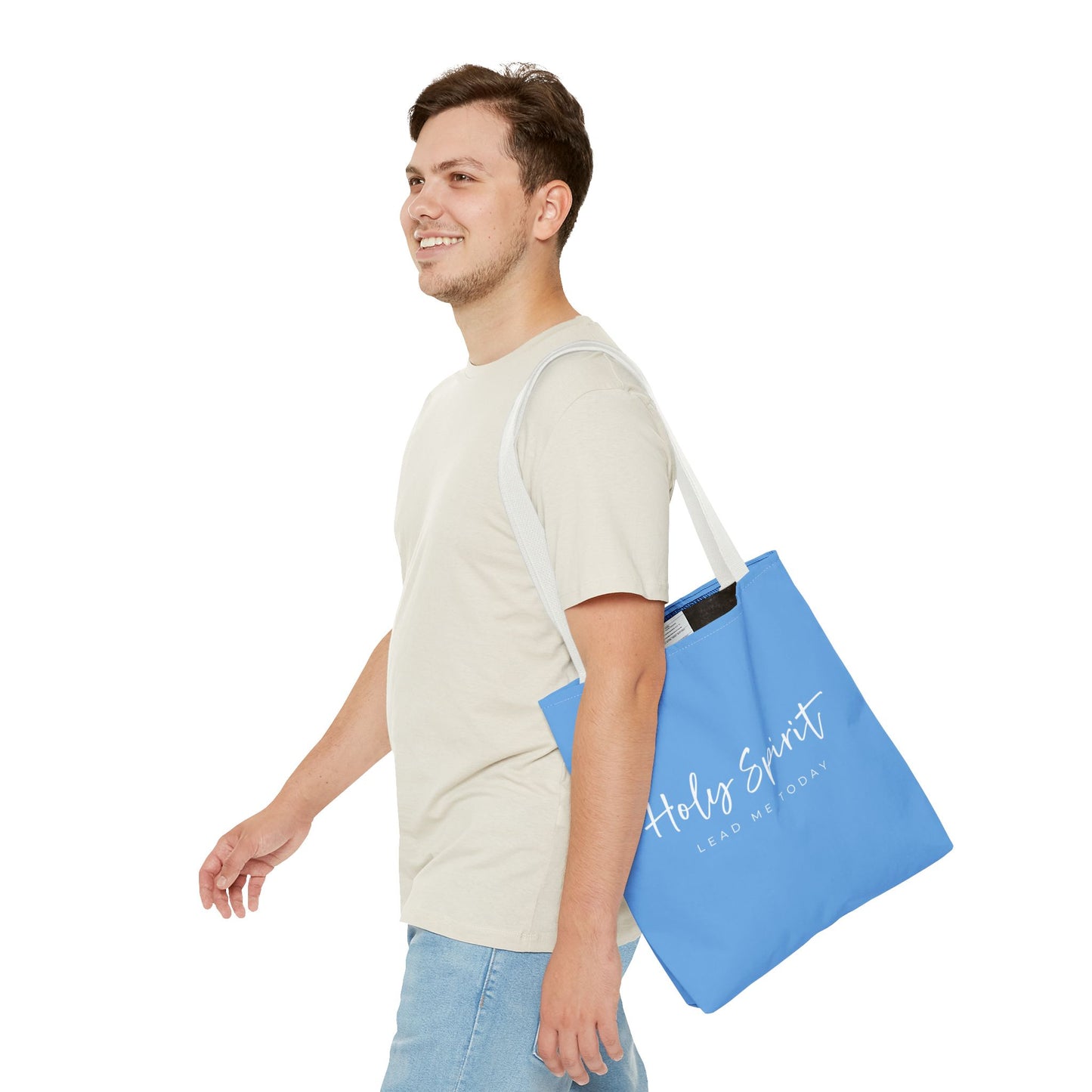 (tote bags) Holy Spirit Lead Me Today (light blue)