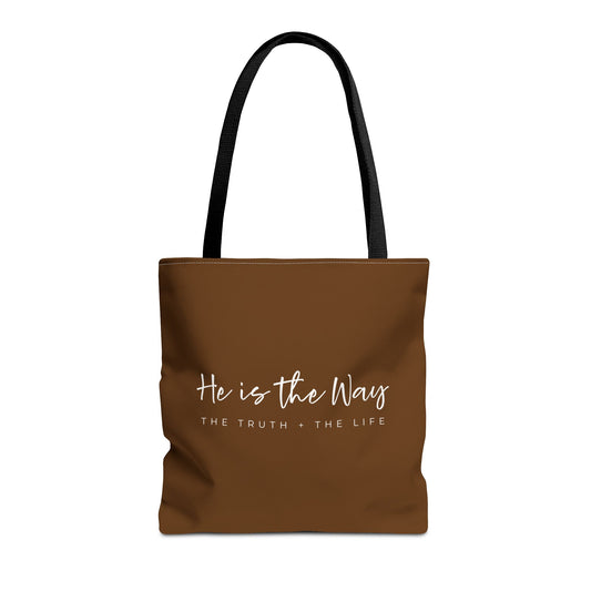 (tote bags) He is the Way the Truth the Life (brown)