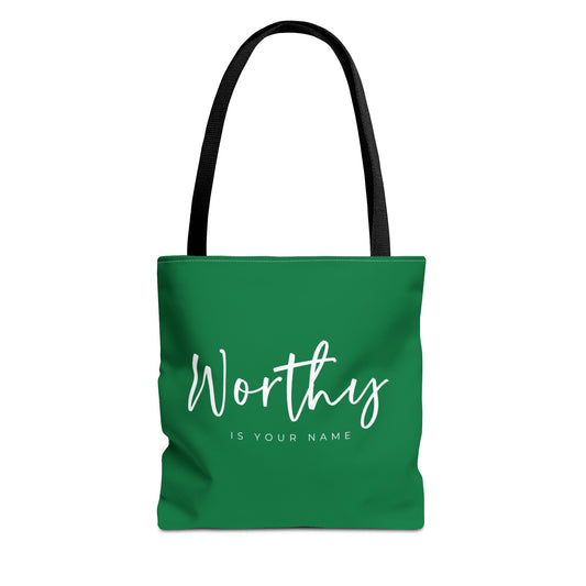 (tote bags) Worthy is Your Name (green)