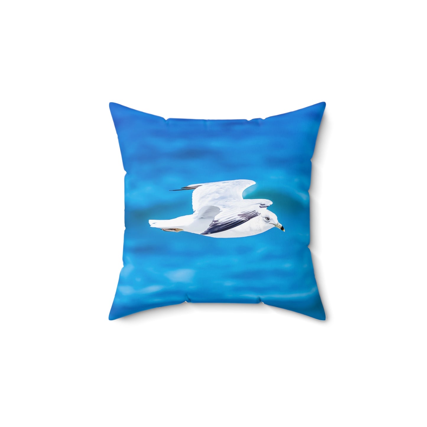 Seagull at the beach Spun Polyester Square Pillow