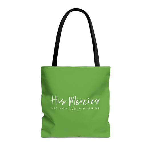 (tote bags) His Mercies Are New Every Morning (kiwi green)