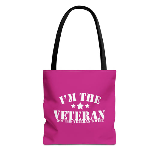 (tote bags) I'm the Veteran Not the Veterans Wife (pink)