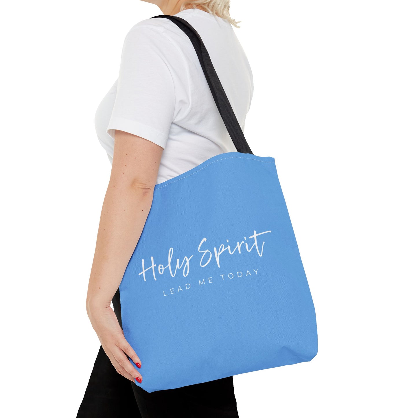 (tote bags) Holy Spirit Lead Me Today (light blue)