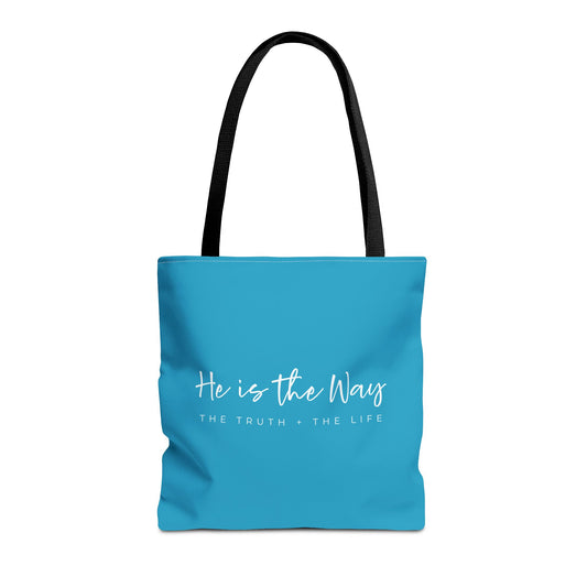 (tote bags) He is the Way the Truth the Life (turquois)