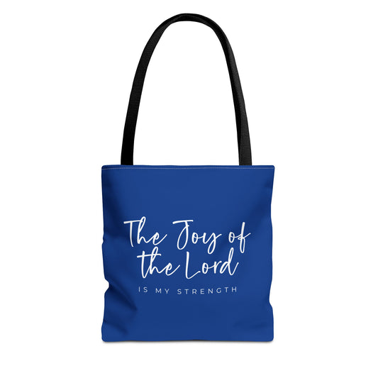 (tote bags) The Joy of the Lord is my Strength (blue)