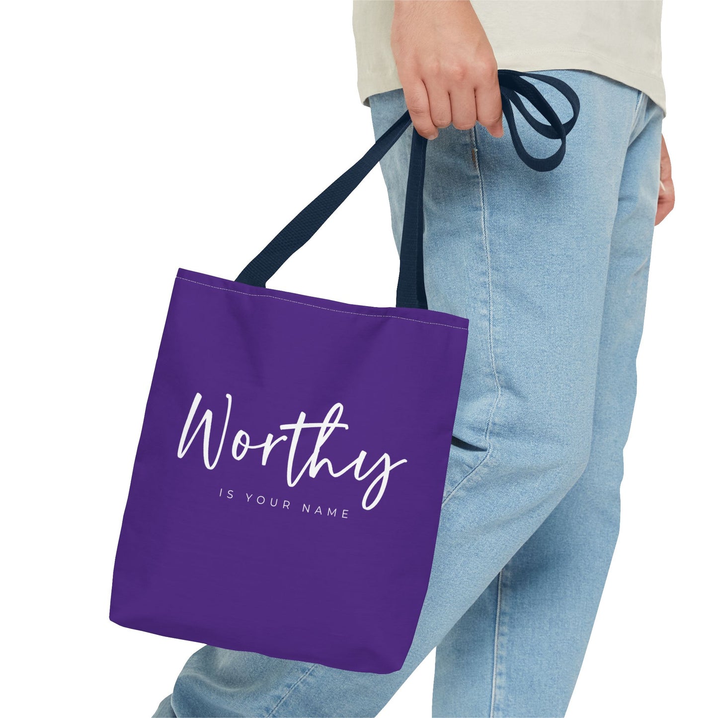 (tote bags) Worthy is Your Name  purple)