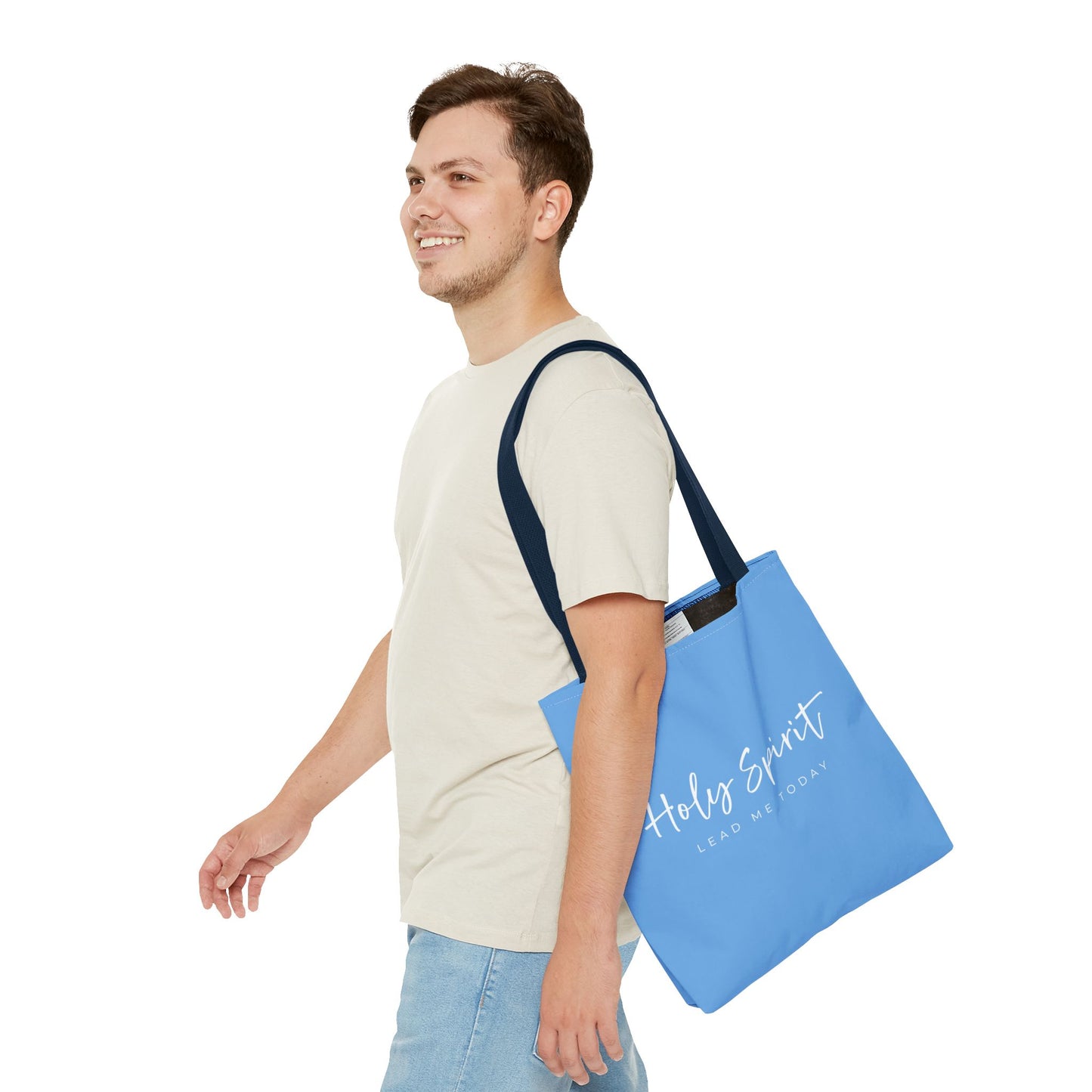 (tote bags) Holy Spirit Lead Me Today (light blue)