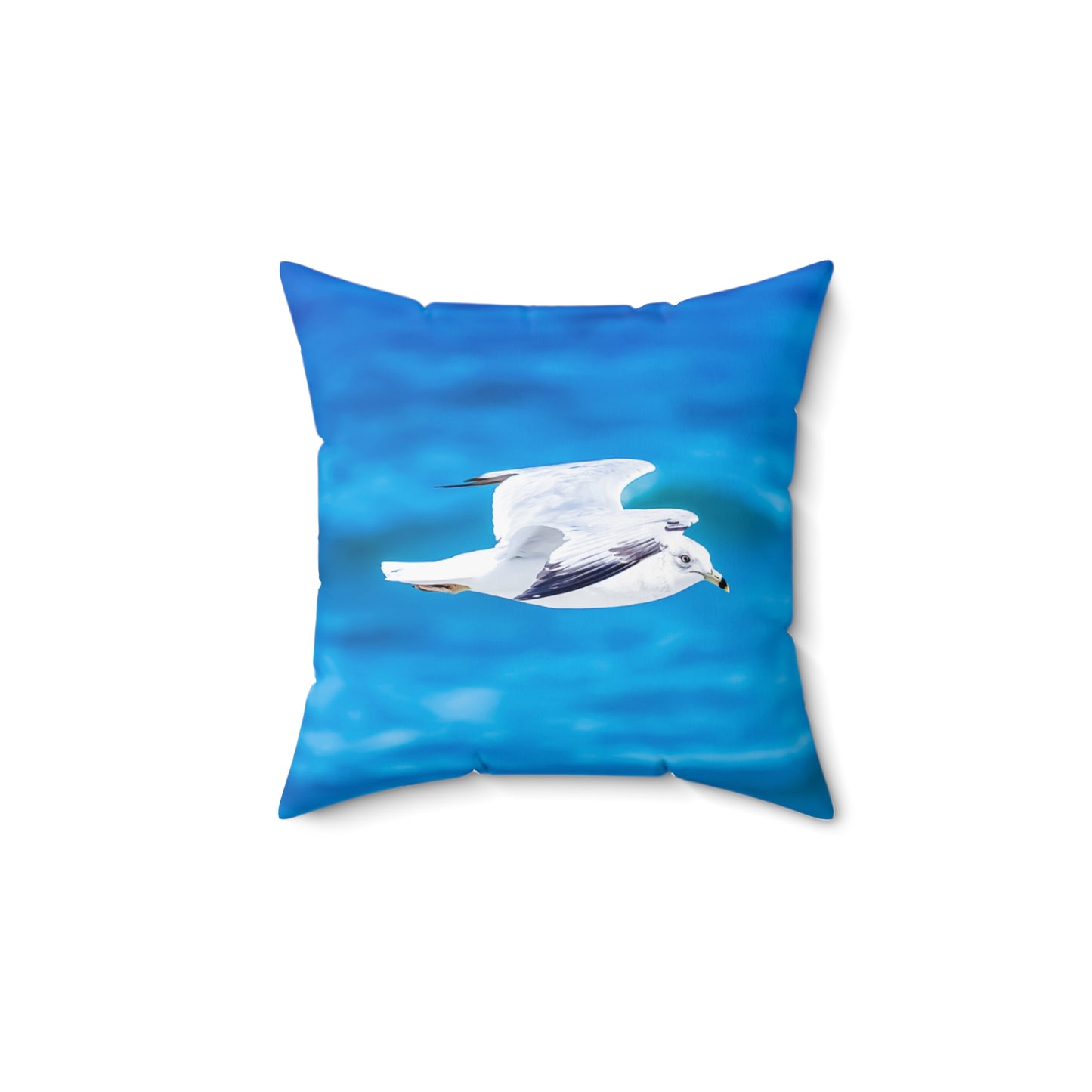 Seagull at the beach Spun Polyester Square Pillow