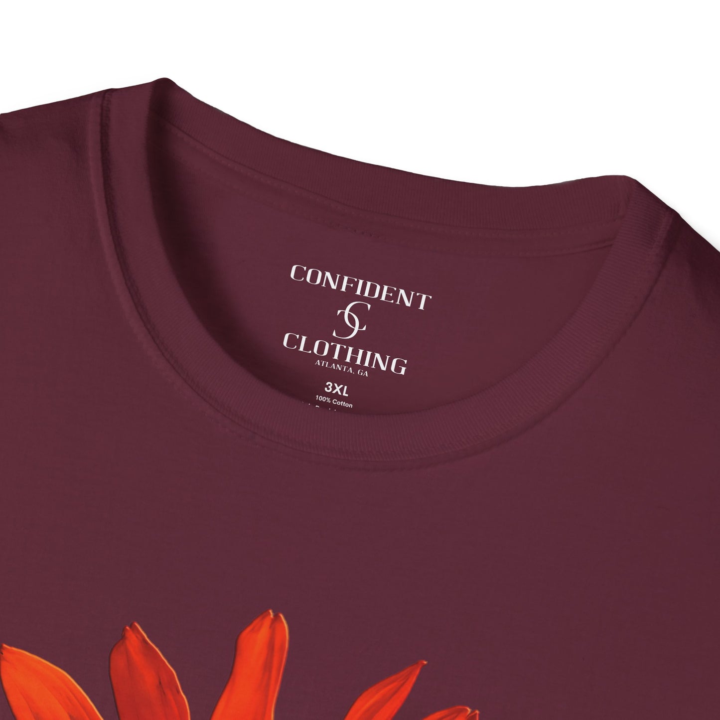 (artistic t-shirt) 3D flower (red)