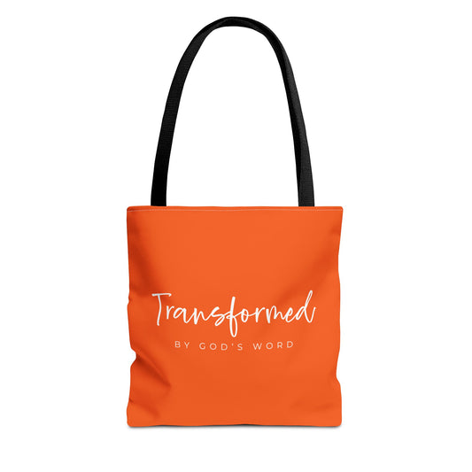 (tote bags) Transformed by Gods Word (orange)