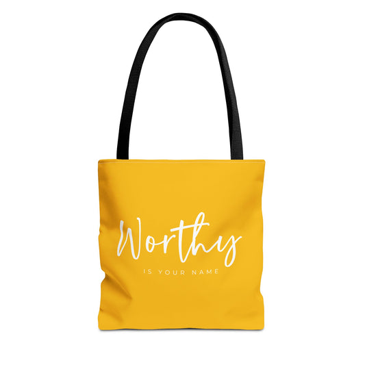 (tote bags) Worthy is Your Name (yellow)