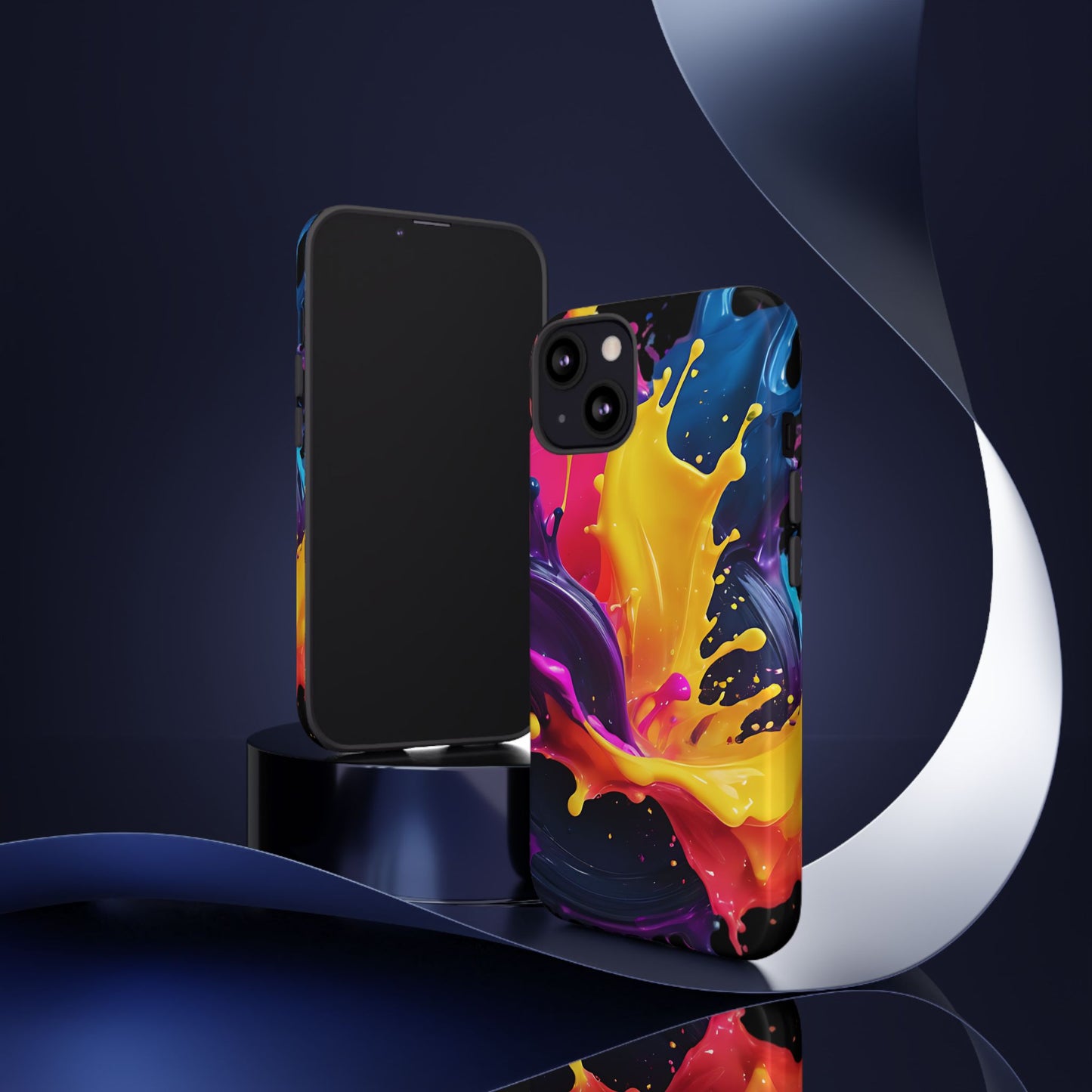 (phone cases) 3D ink splashes Tough Cases