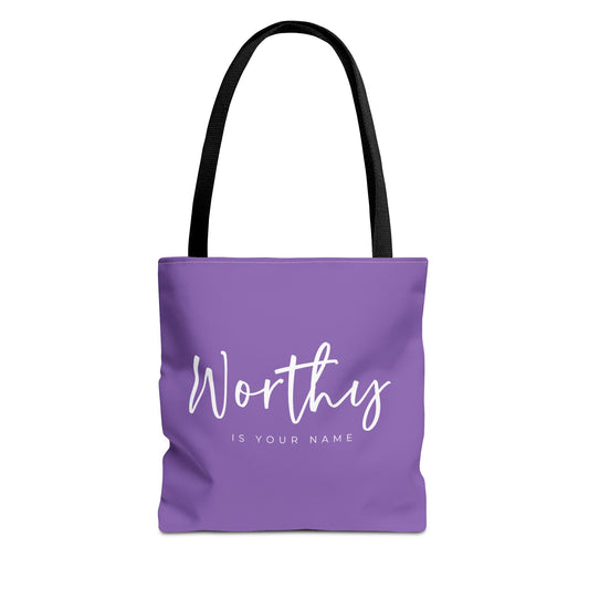 (tote bags) Worthy is Your Name (light purple)