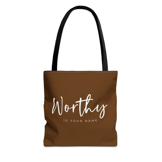 (tote bags) Worthy is Your Name (brown)